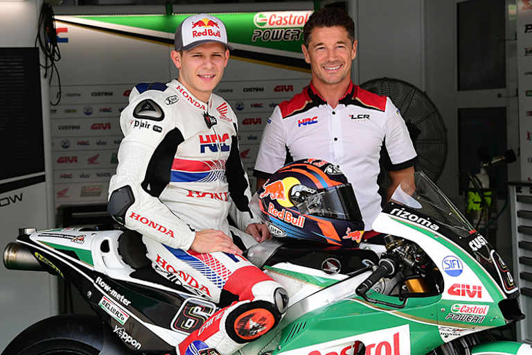 Stefan Bradl (li.) mit Teamchef Lucio Cecchinello