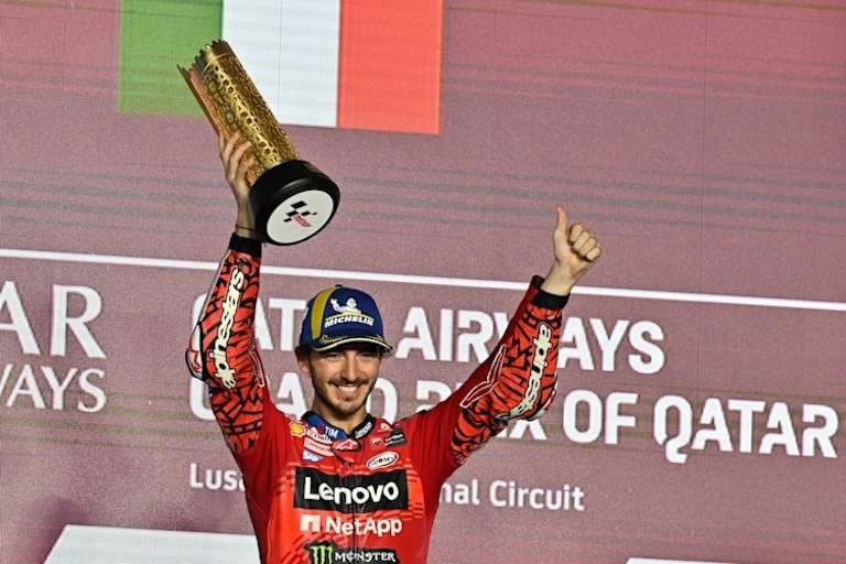 Erster Grand-Prix – erster Sieg. Pecco Bagnaia hatte nach seiner Vorstellung allen Grund zur Freude