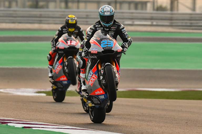 Marcel Schrötter (vorne) und Tom Lüthi