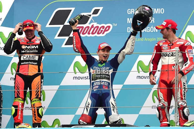 2014 siegte Jorge Lorenzo im Regen von Aragón