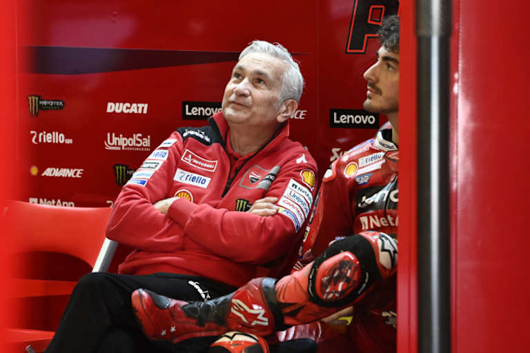 Davide Tardozzi (li.) mit Pecco Bagnaia