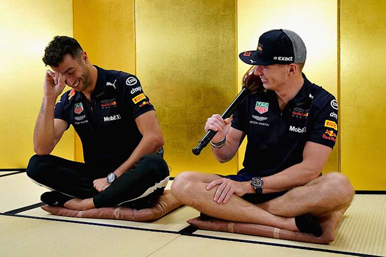 Daniel Ricciardo mit Max Verstappen