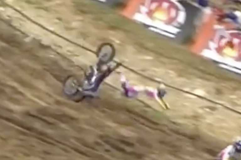 WM-Leader Jago Geerts stürzte in der ersten Runde und fiel mit gebrochenem Handgelenk aus