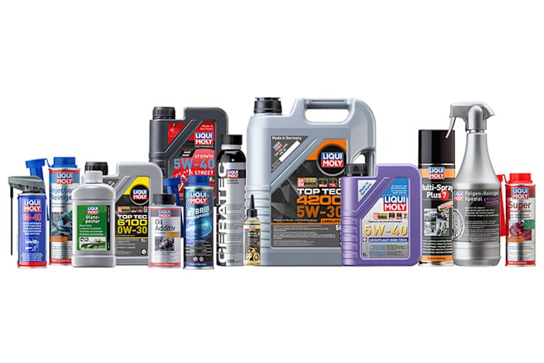 Vielversprechendes Sortiment: Die LIQUI MOLY-Produkte beweisen immer wieder, dass sie nicht nur dem Alltagsverkehr, sondern auch dem Renneinsatz souverän gewachsen sind