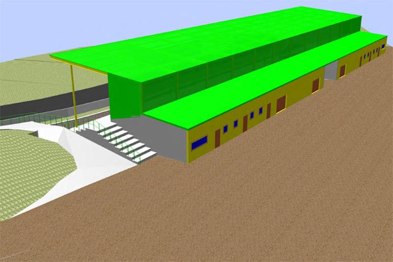 Entwurf der neuen Tribüne in Güstrow