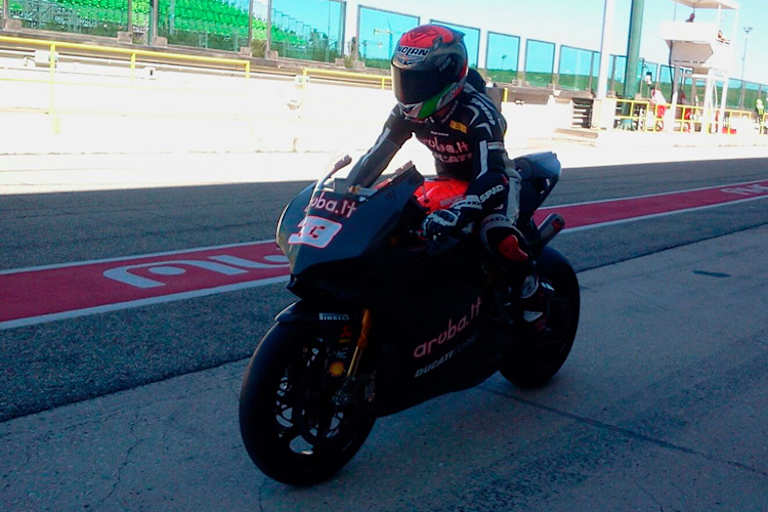 Marco Melandri während des Misano-Tests