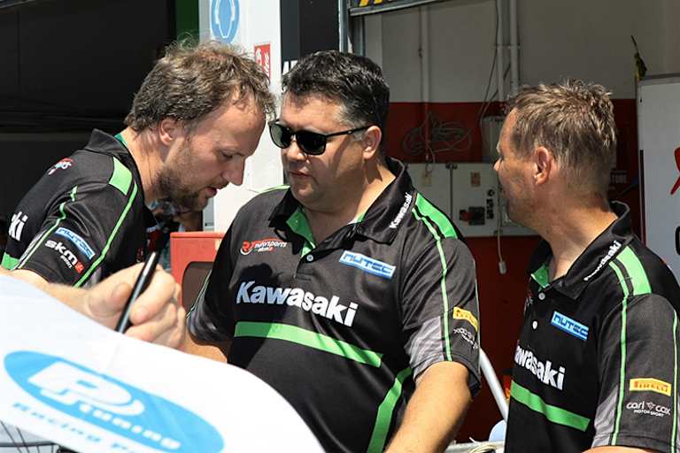 Frank Krekeler (li.) mit Rob Vennegoor (Mitte)