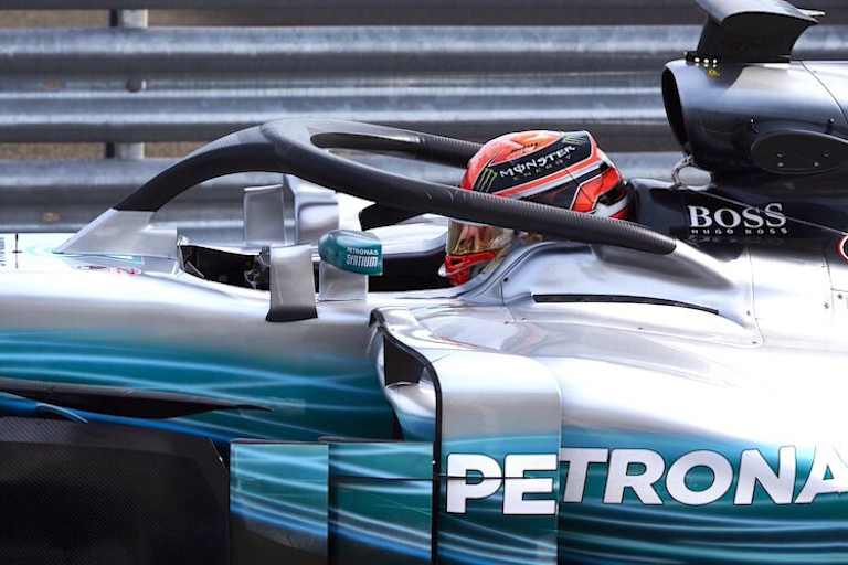 George Russell mit dem Halo