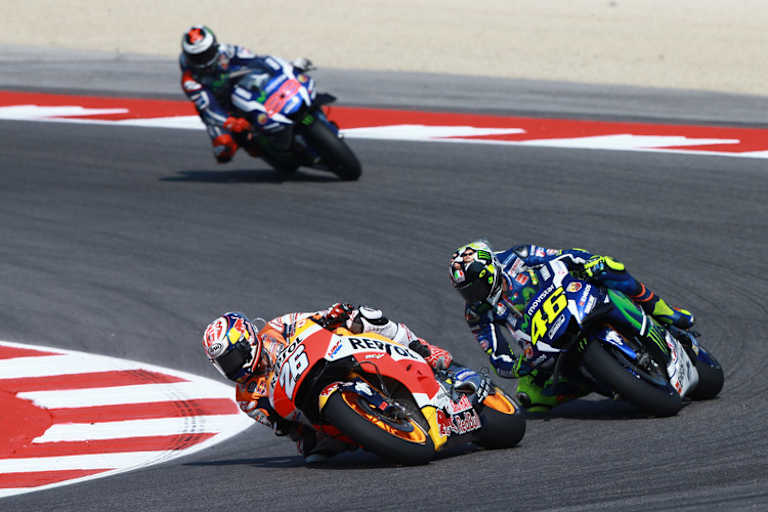 Pedrosa vor Rossi und Lorenzo