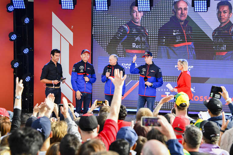 Franz Tost mit seinen Piloten