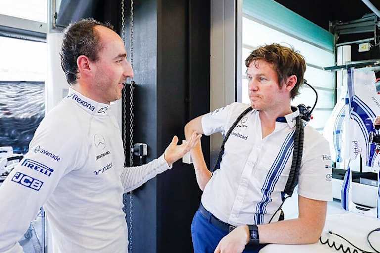 Kubica mit Ingenieur Rob Smedley