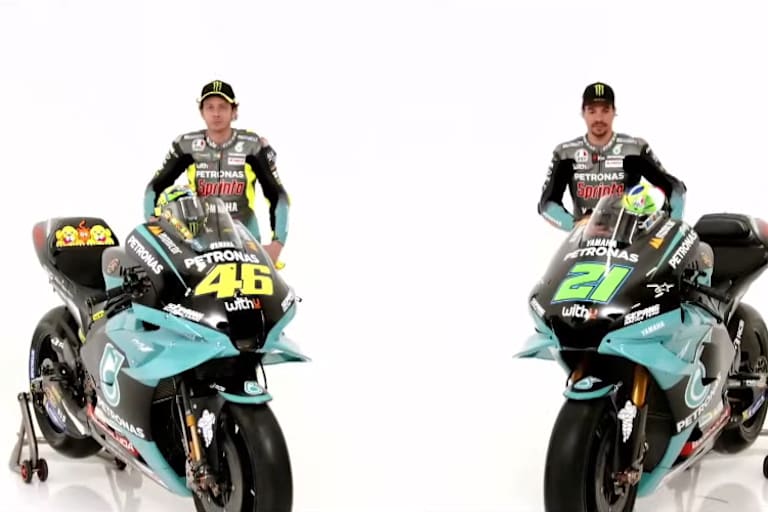 So zeigten sich Valentino Rossi und Franco Morbidelli in der virtuellen Präsentation für die MotoGP-Saison 2021