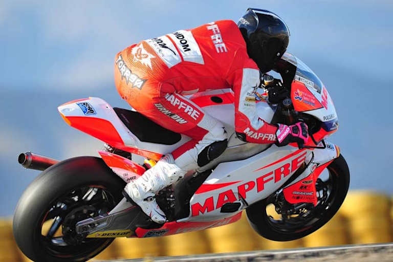 Jordi Torres auf der neuen Suter beim Test in Almeria