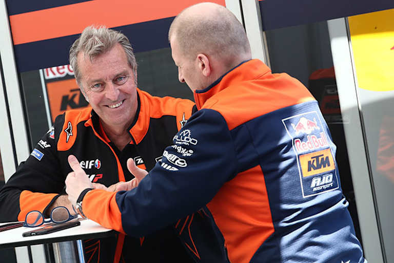 Tech3-Teambesitzer Hervé Poncharal mit Aki Ajo