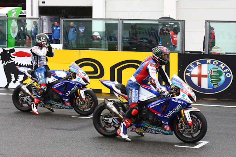 Suzuki 2014: Eugene Laverty (li.) und Alex Lowes