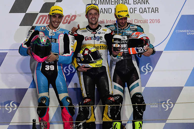 Salom, Lüthi und Corsi standen in Katar auf dem Moto2-Podest