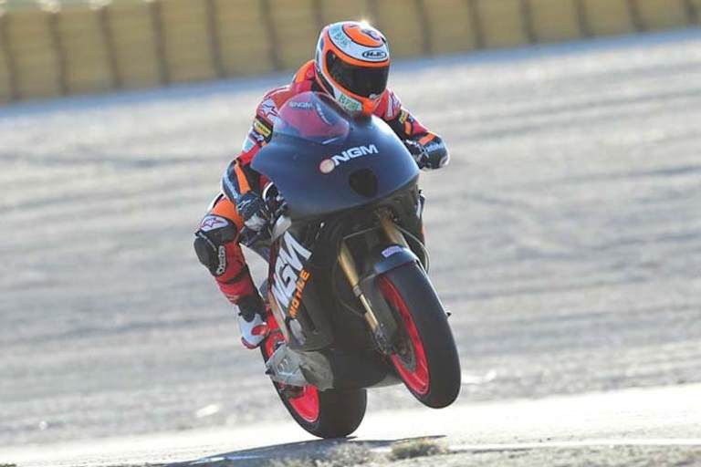 Mattia Pasini beim Test mit der FTR in Almeria 