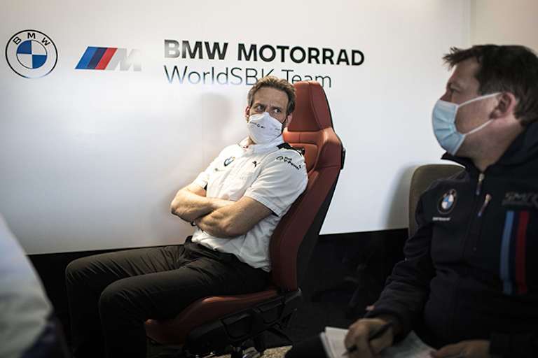 BMW-Rennchef Marc Bongers (li.) mit Elektronik-Guru Markus Eschenbacher