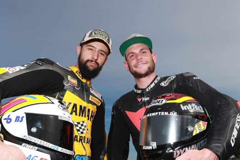Randy Krummenacher und Sandro Cortese waren im Supersport-Rennen das Salz in der Suppe