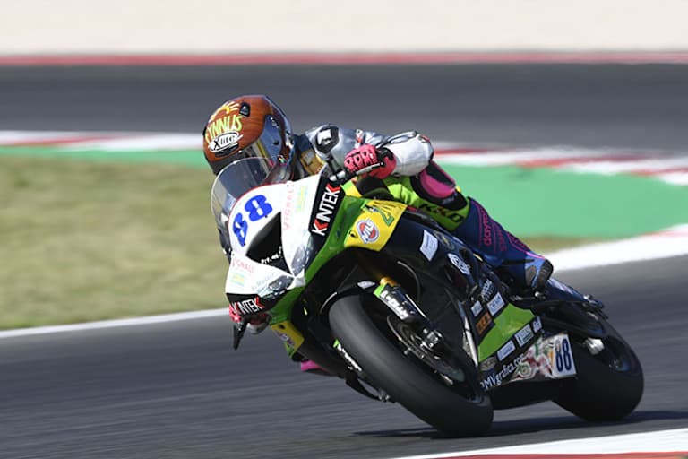 Stange auf seiner Kawasaki in Misano