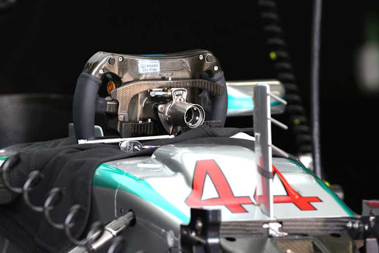 Luftauslass an der Oberseite des Mercedes-Monocoques