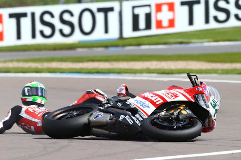 Ohne Stürze läge Davide Giugliano in der WM weiter vorne – ein Bild aus 2014