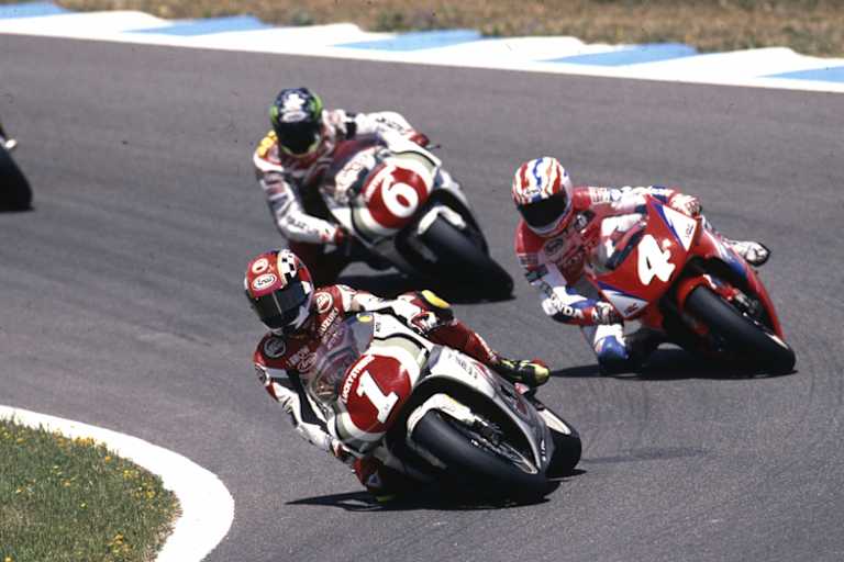 Weltmeister Kevin Schwantz 1994 auf seiner Suzuki