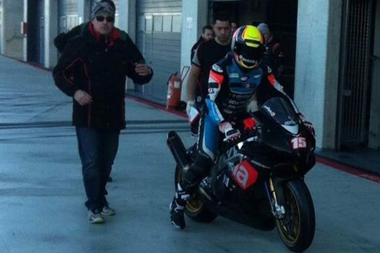 Alex De Angelis beim Roll-out in Aragón