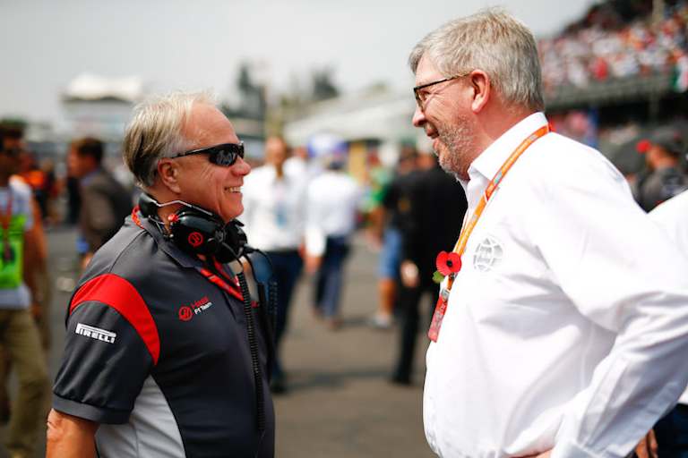 Ross Brawn (rechts) mit Rennstallbesitzer Gene Haas