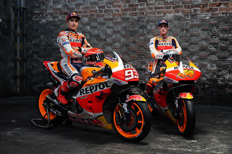 Marc Márquez (li.) und Pol Espargaró im 2021er-Repsol-Honda-Design