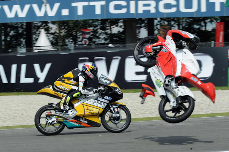 Glück in der letzten Schikane: Hier fliegt die Kalex von Luca Grünwald