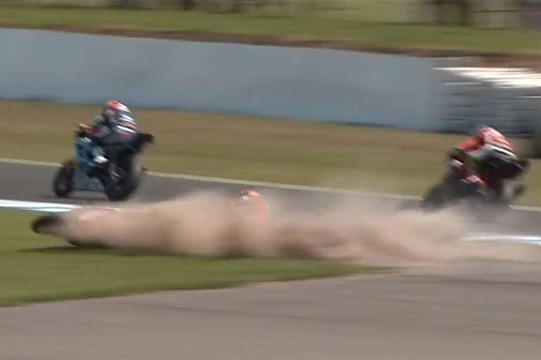 In Kurve war das Rennen für Krummi vorbei