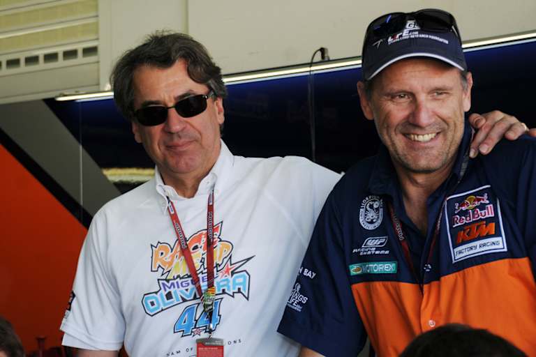 Valencia-GP 2015: Stefan Pierer mit Heinz Kinigadner