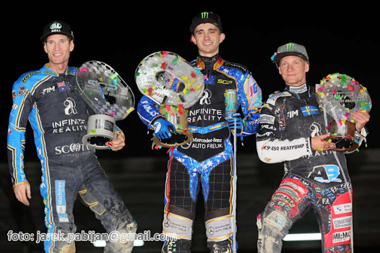 Die Top-3 in Gorican (v.l.): Jason Doyle, Jack Holder und Fredrik Lindgren