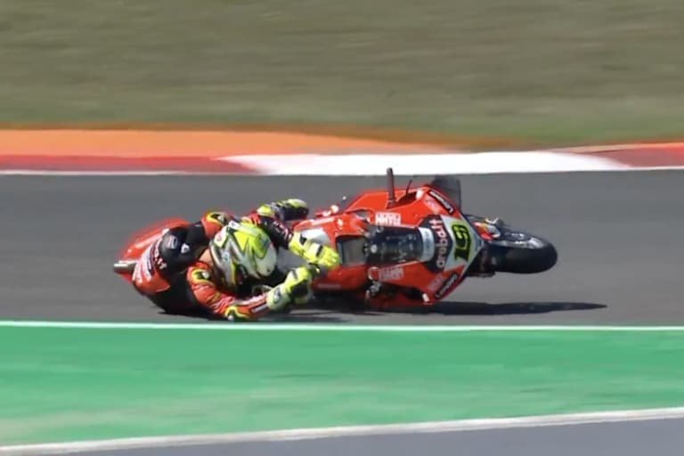 Alvaro Bautista konnte den Sturz nicht abfangen