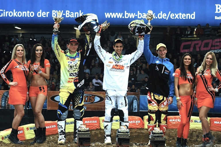 SX 2 Podium: Büttner, Larranaga, Walker (v.l.n.r.)