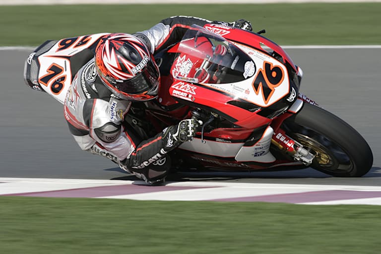 Max Neukirchner 2006 auf der Pedercini-Ducati