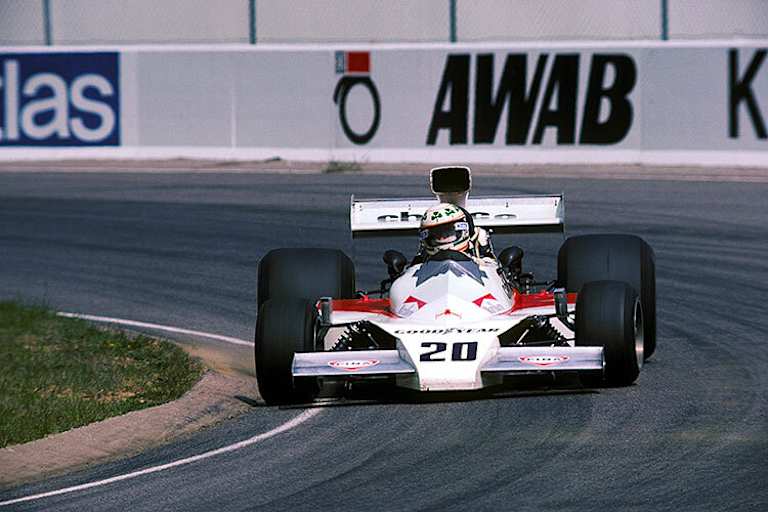 Der Nordire Damien Magee mit einem Williams FW03-Ford beim Grossen Preis von Schweden 1975 in Anderstorp