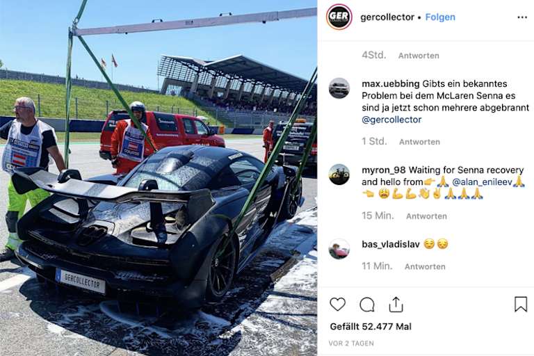 Der ramponierte McLaren Senna