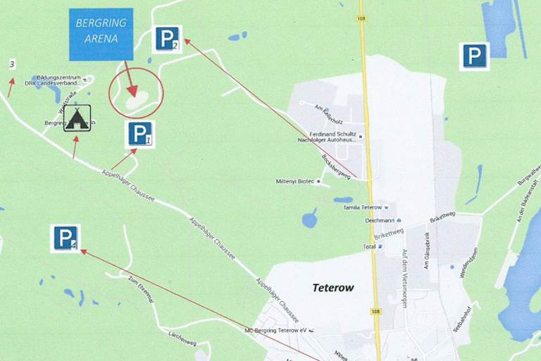 Lageplan der Parkplätze