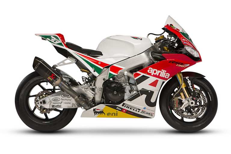 Das Design der Aprilia RSV4 erinnert an jenes von 1987