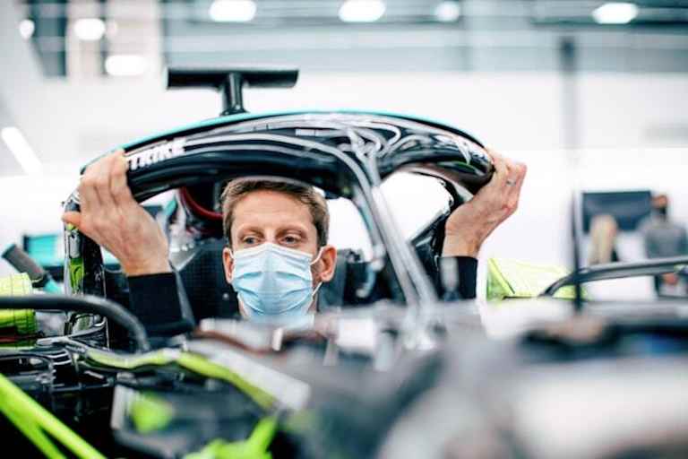 Romain Grosjean im Formel-1-Auto