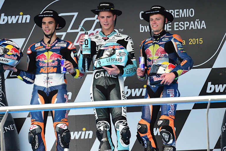 Miguel Oliveira, Danny Kent und Brad Binder standen auf dem Podest
