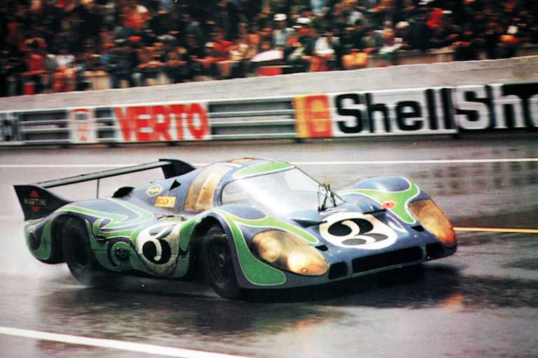 Der Porsche 917 Langheck von Gérard Larrousse und Willi Kauhsen in Le Mans 1970