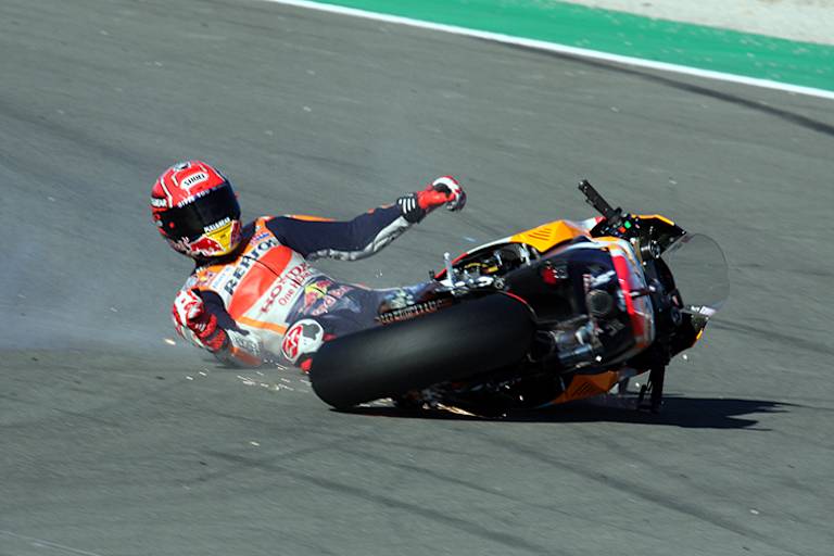 Im Q2 stürzte Márquez