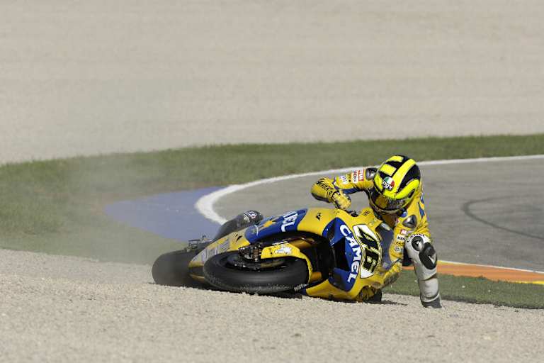 Fataler Fehler: Rossi stürzte 2006 in Valencia