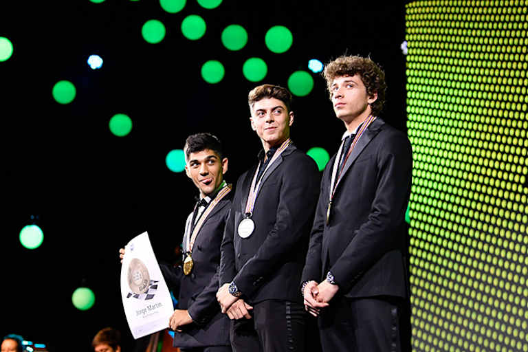 Moto3: Jorge Martin, Fabio Di Giannantonio und Marco Bezzecchi (v.l.)