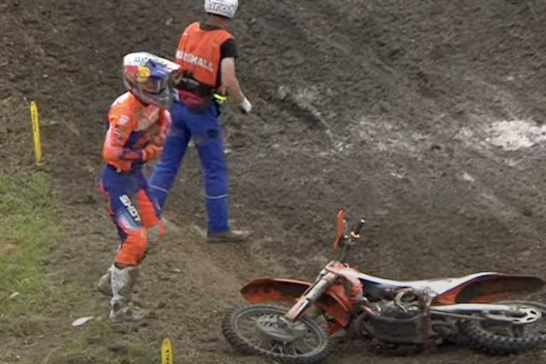 Liam Everts stürzte an der zweiten Abfahrt