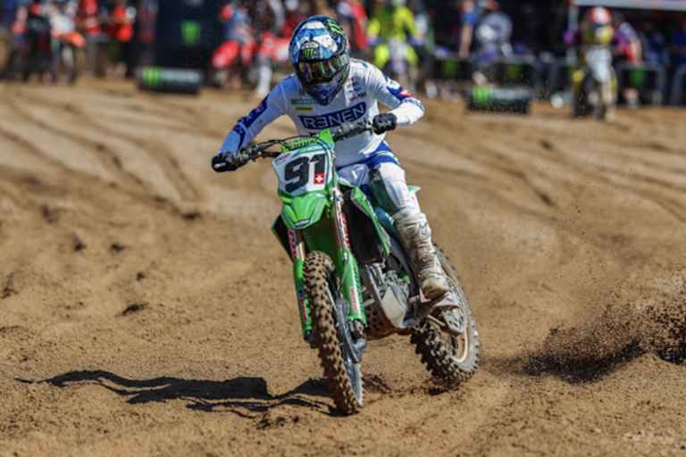 Probleme im Sand von Sardinien: Jeremy Seewer, IceOne-Kawasaki.