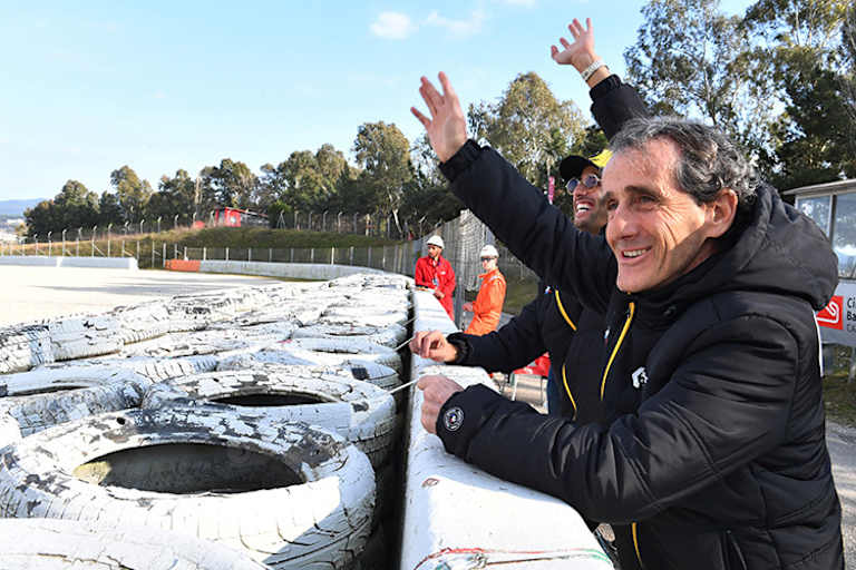 Alain Prost bei den Formel-1-Tests in Spanien